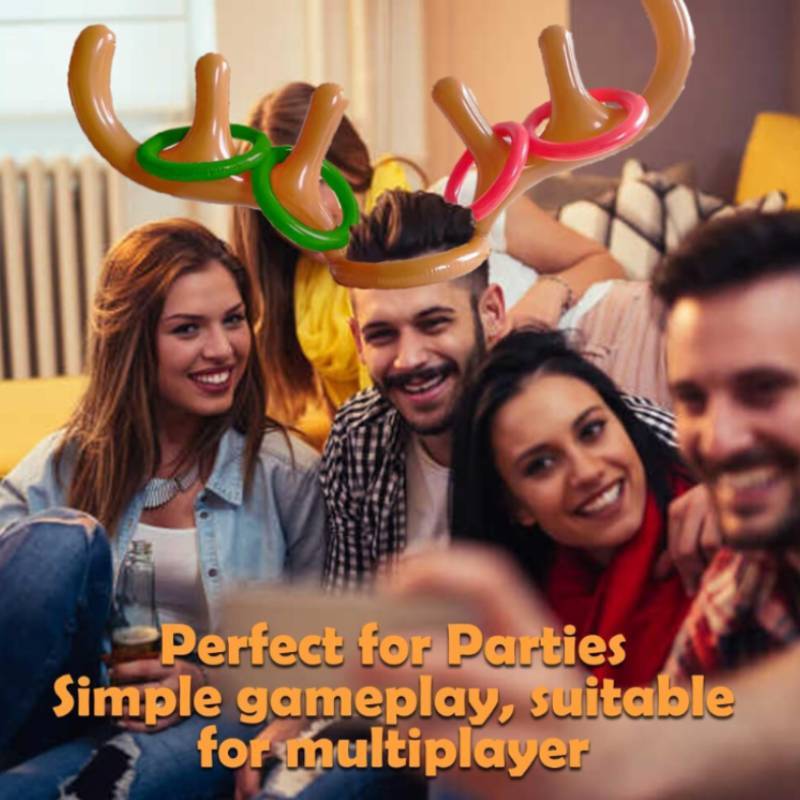 Inflatable Horn Reindeer Headband Throwing Hoop Suitable For Parties Christmas