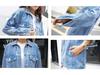 Damen Europäische und Amerikanische Frühjahrs-/Herbst-Jeansjacke mit langen Ärmeln
