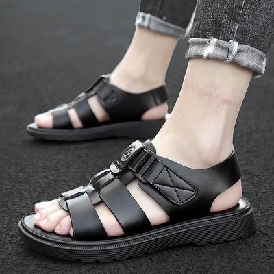 Summer Men's Sandals 2024 Fashion Breathable and Comfortable Beach Shoes Thick Sole Outdoor Men Sandals Leather Sandal Male Shoe