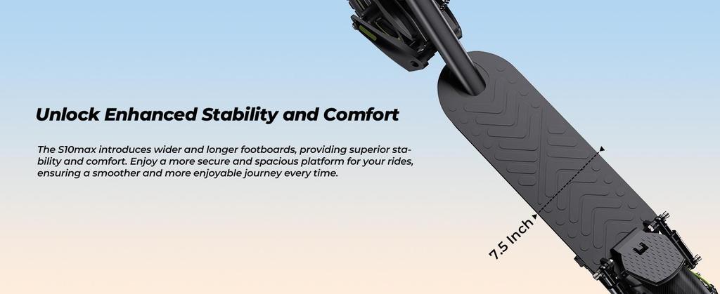 isinwheel S10 MAX Electric Scooter - 1000W Motor, 60KM Range, 10" Off-Road Tires, Dual Suspension for Powerful Commuting