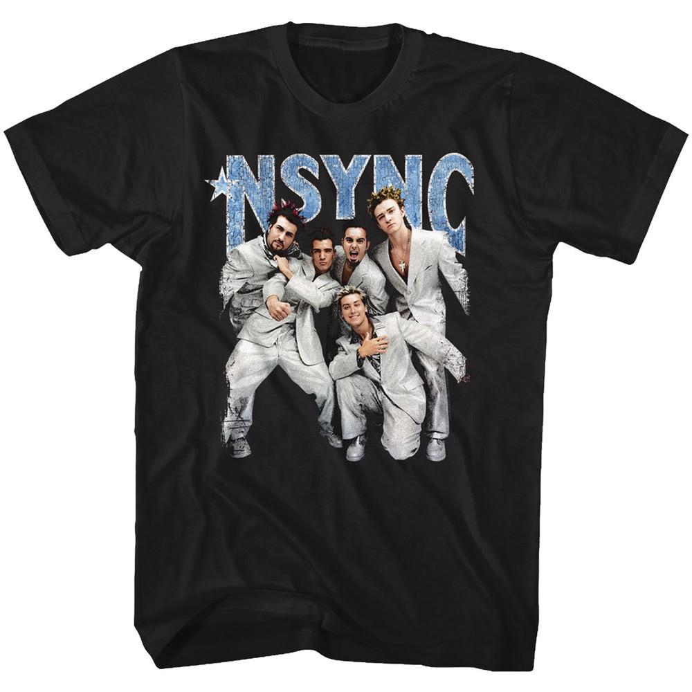 

NSYNC Mens T-Shirt New Band Photo In 100% Black Cotton In Sizes SM5XL Unisex T-Shirt S разноцветный