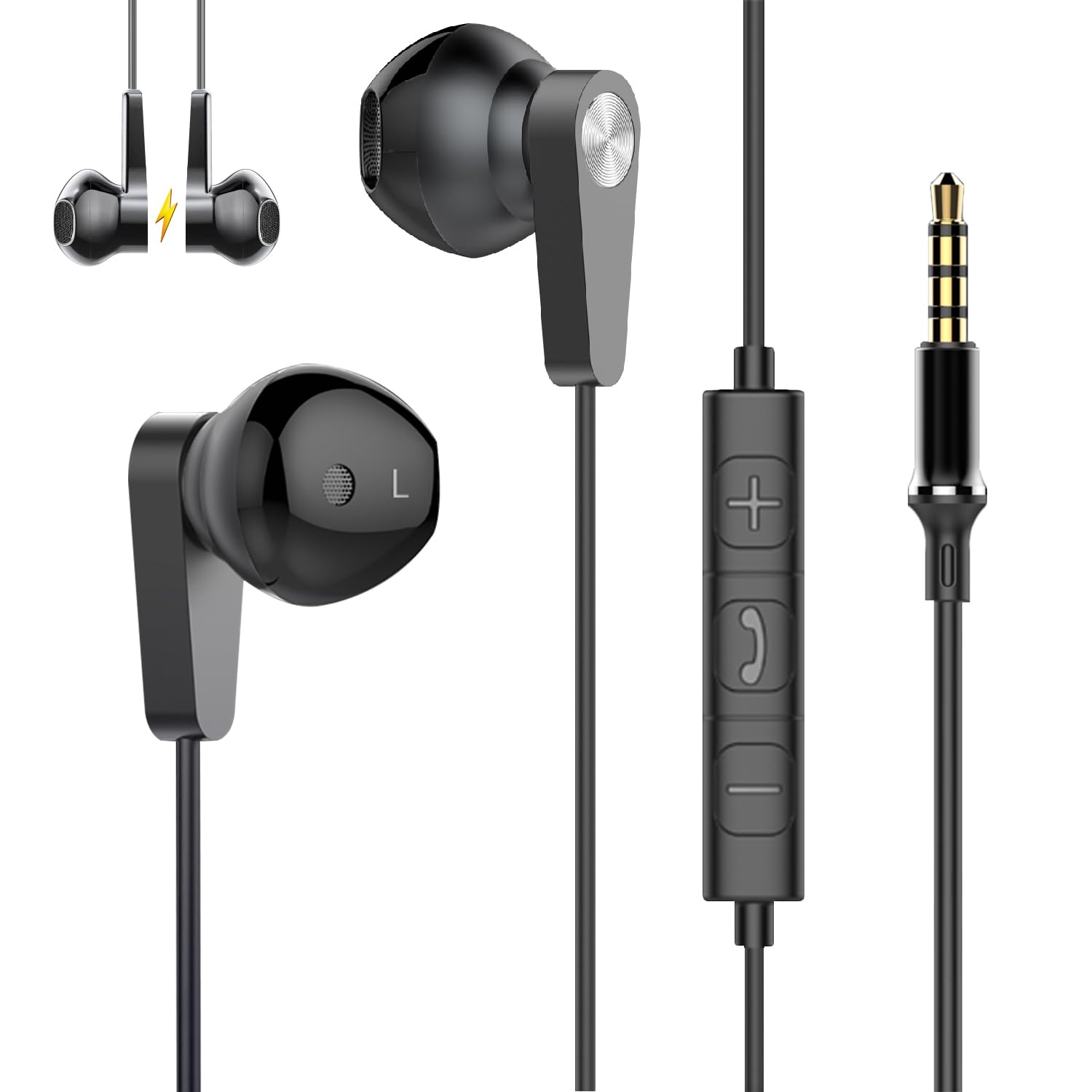 

Latest Wired HIFI Sound Volume Deep Noise Comes with Can Make Clear Stereo Smartphone Comfortable Magnetic No Compatible with [2025 Design] Earphones, чорний