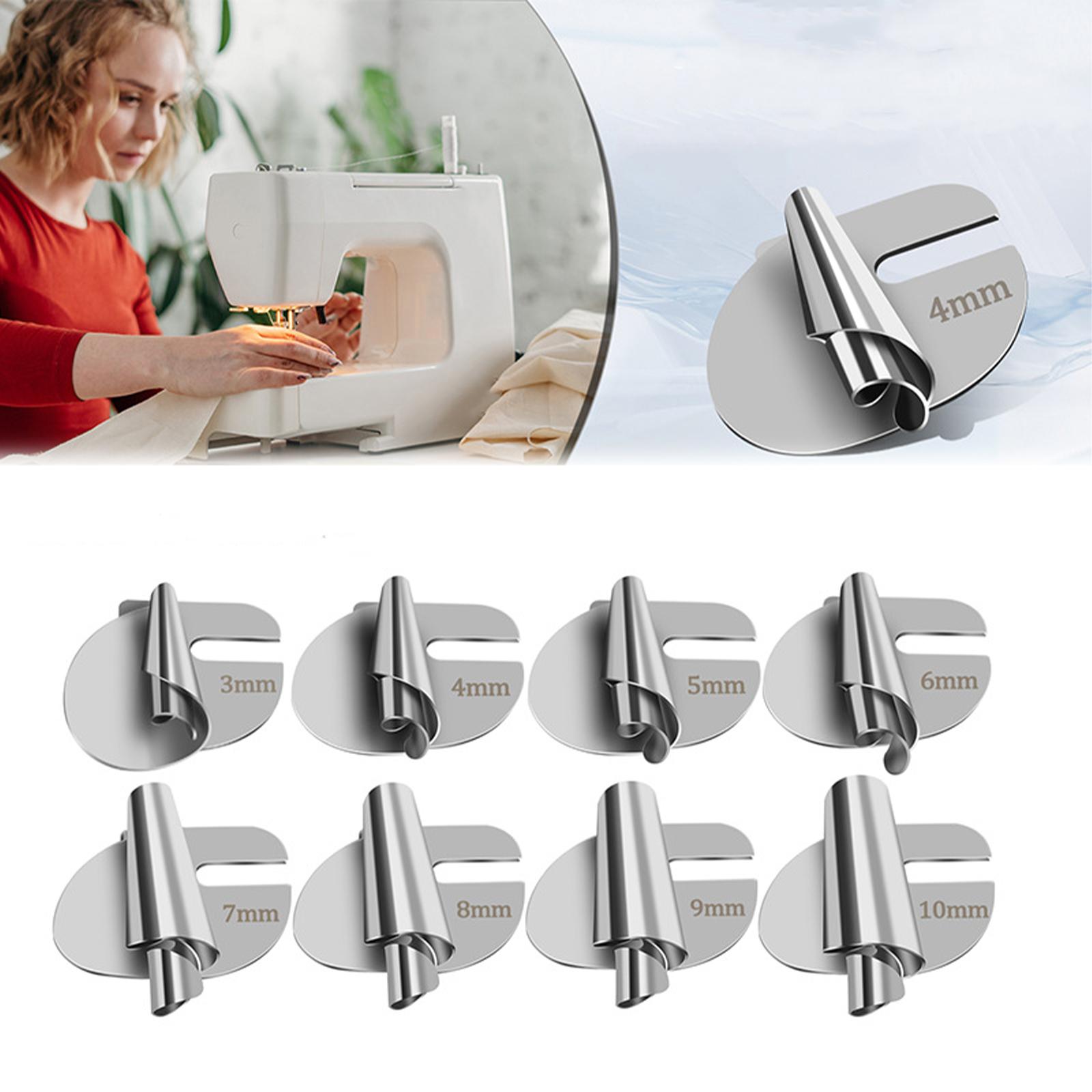 8 Pack Sewing Machine Foot 3-10mm Wide Universal Sewing Rolled Hemmer Foot Hemming Tool for Home Industrial Sewing Machine China Mainland