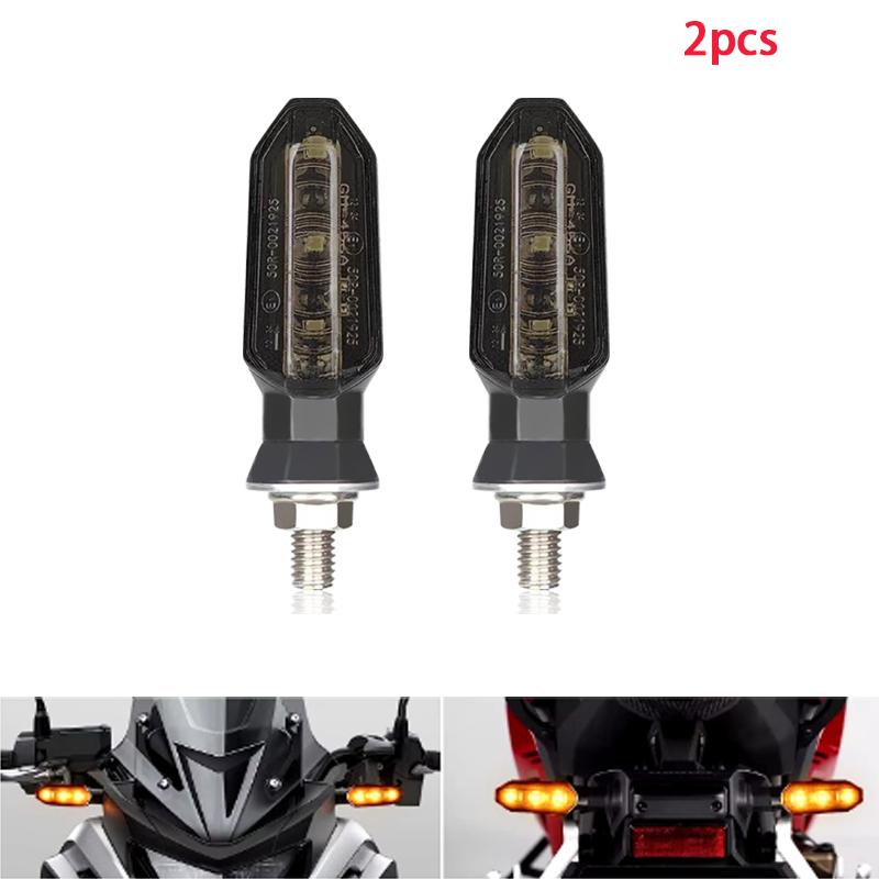 Motorcycle LED Turn Signal Lights 8mm Mini Flashing Light For Honda CBR500R CBR650F CB500X CRF250L MSX125 12V Moto Indicator