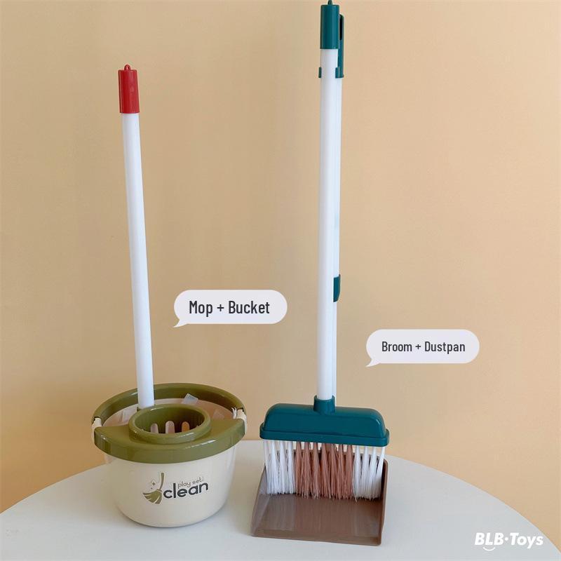 Kids' Cleaning Trolley Set: Pretend Play Hygiene Tools for Boys & Girls