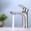 304 Stainless Steel Flat Single Cold Water Basin Faucet for Home Bathroom Countertop, Bathroom, Balcony Faucet