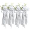 Set of 4 Luxurious Wedding Vehicle Embellishment Silk Flower Bouquets for Wedding Car Glasses and Handle Beautifications