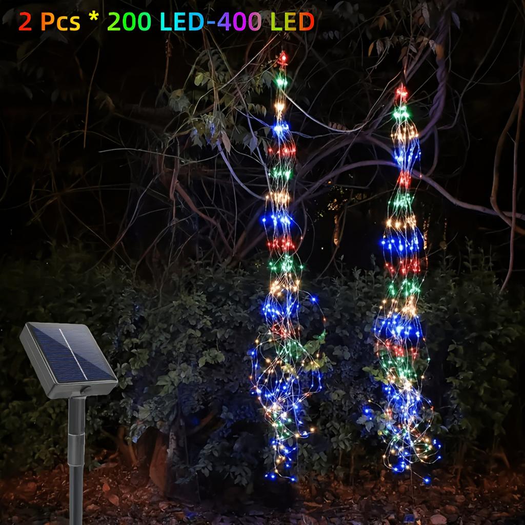 Powered Outdoor String Lights, 400 LED Lights, 1 to 2, for Christmas New Year Garden Decoration