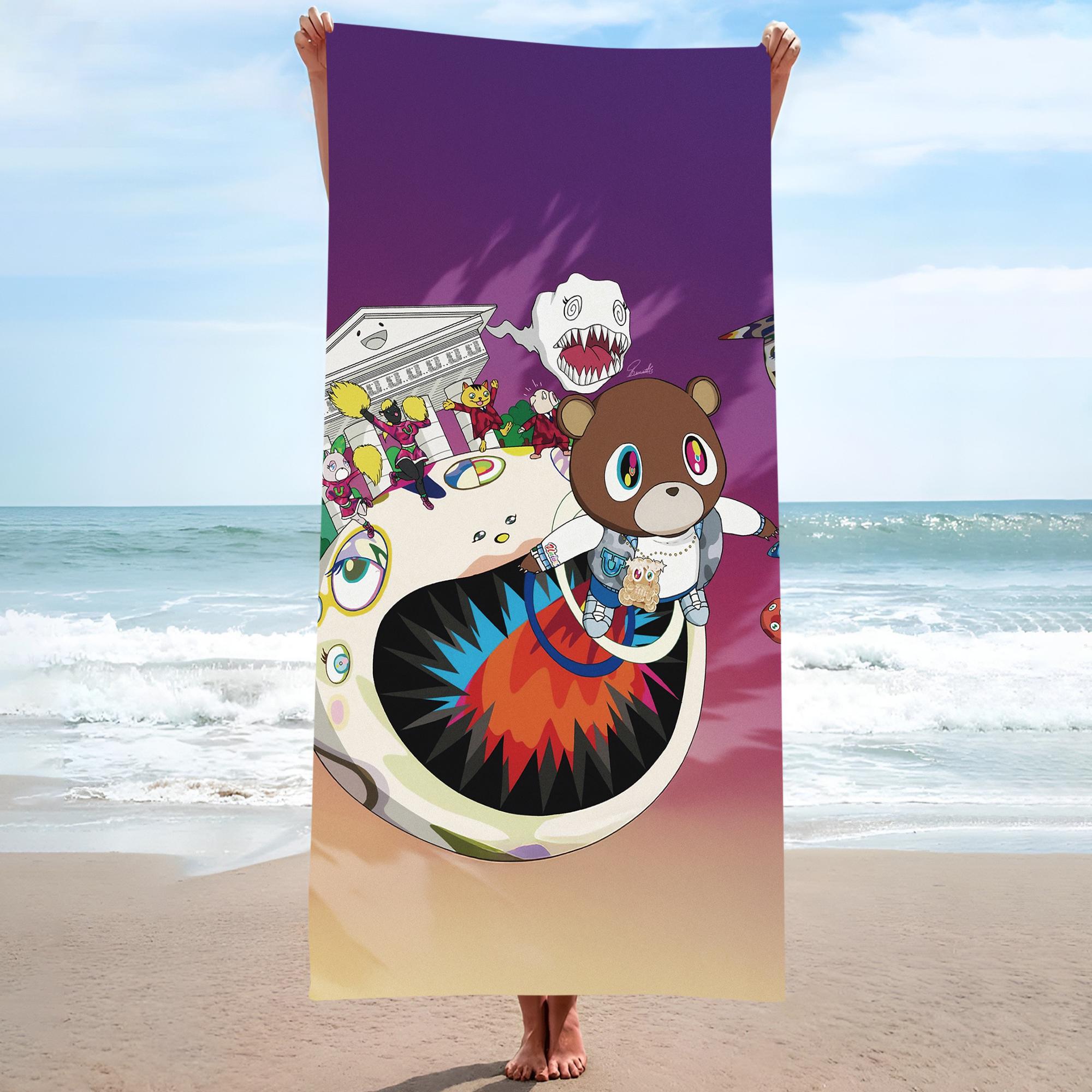 

75x150cm Ye Album My Beautiful Dark Twisted Fantasy Vintage Hip Hop Printed Towel Soft Microfiber Towel for Beach & Bathroom W40*H60(CM)