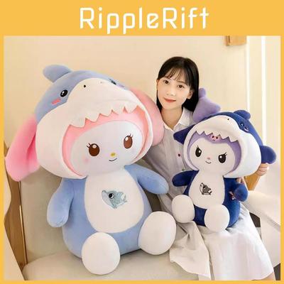 Niedliches Hai-Schwein Kinder Junge Mädchen Begleiter Geburtstagsgeschenk Plüsch Blau Rosa Paar Puppen 30cm