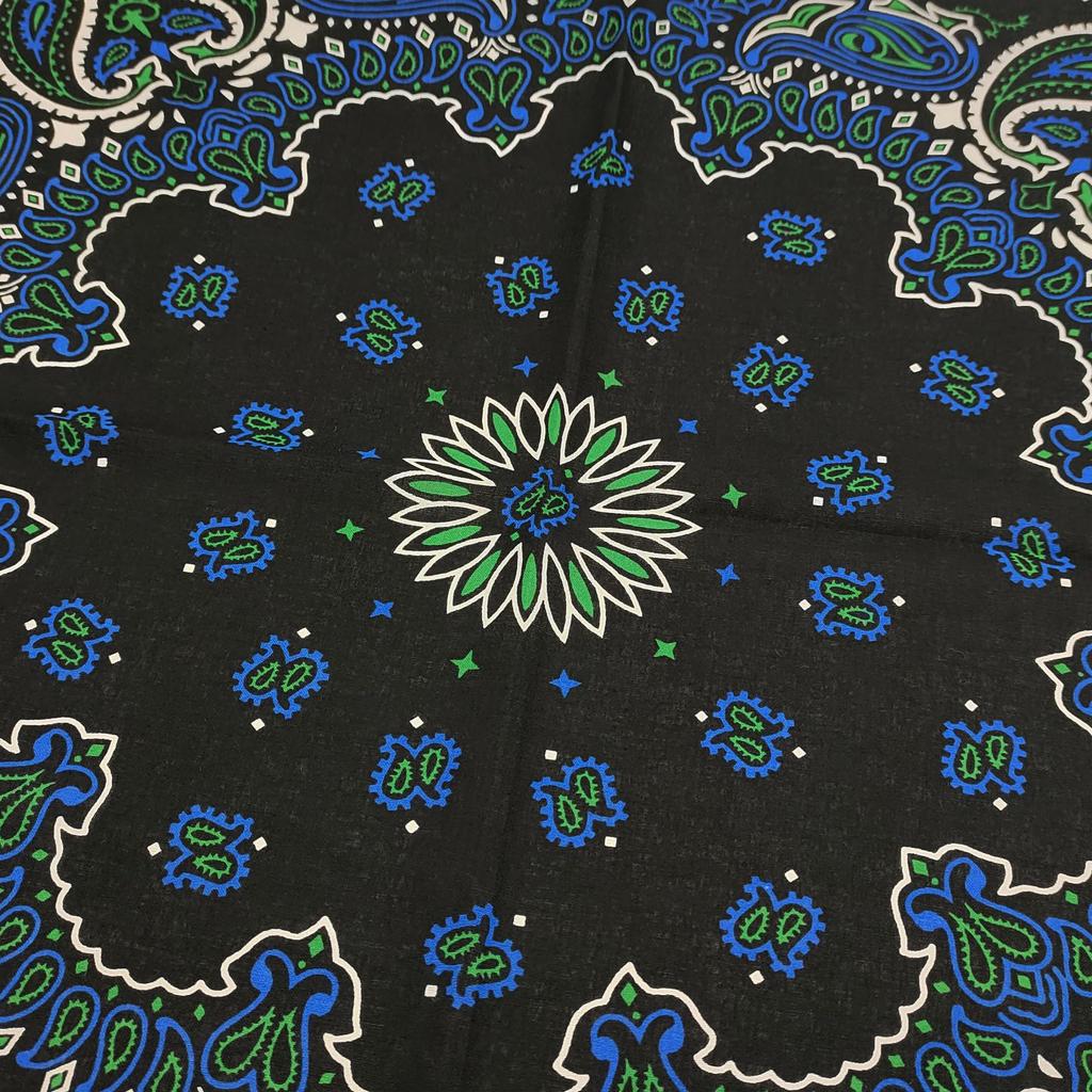 Trifong Bandana Black Bandana Adult Paisley Men's Bandana Blue Handkerchief Stylish 100% Cotton Unisex Women's 55cm x 55cm