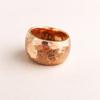 Gehamerde Puur Koper Statement Ring, Brede Koepel Band, Massief Koper Sigarenring voor Vrouwen, Robuust Textuur Sieraden