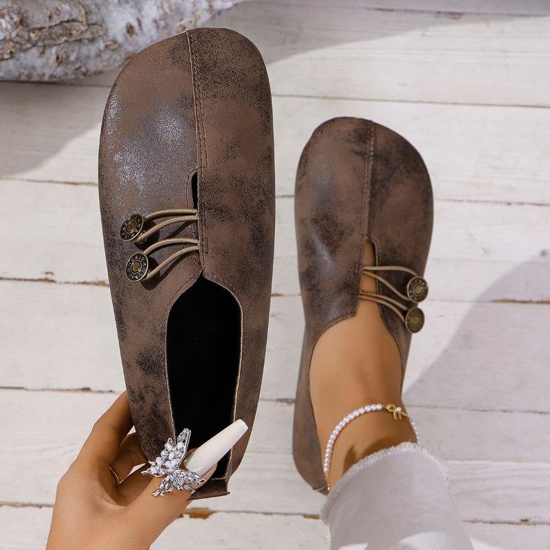 Women's Flat Shoes Soft and Comfortable Walking Light Non-slip Loafers Fashion Women's Leather Shoes Spring and Autumn 2026 New