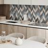 Self-Adhesive Vinyl Wall Decor for Interiors 100x50 cm Zigzag Pattern with Wood