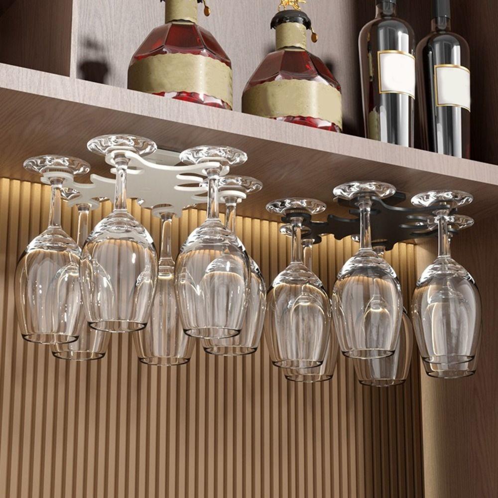 No Punching Glasses Hanging Rack Wall Mounted Goblet Hanging Rack Red Wine Cup Holder  Dining Rooms