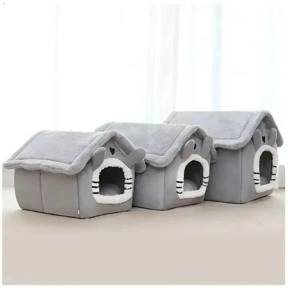 Super Cat Bed Warm Pet House Kitten Cave Cushion Cat House Warm Sleeping Dog Basket Tent Small Dog Mat Supplies Bed for Cats