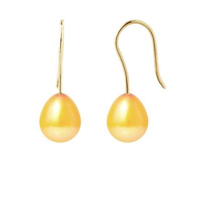 Earrings - - Genuine Cultured Pearls - 9ct Yellow Gold - Diameter 7-8 Mm - Hook