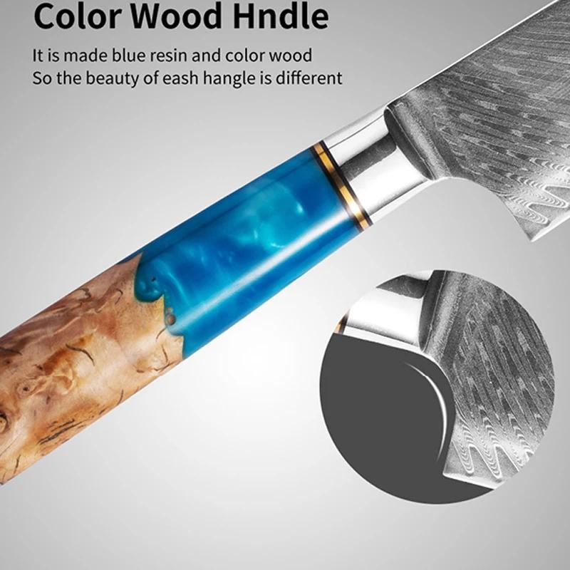 Professional 5 Inch Utility Knife Damascus Steel VG-10 Blade Peeling Paring Knife Cutting Fruit Vegetables Small Kitchen Knives