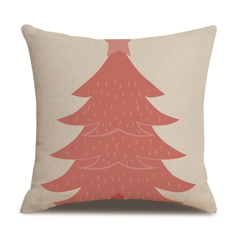 Christmas Pattern Single Sided Linen Pillow Case Living Room Pillow Case Bed Pillow Case Bedroom Pillow Case