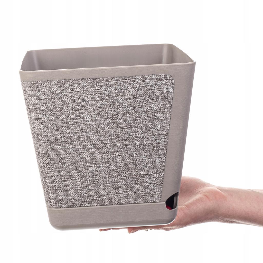 KADAX Květináč Květináč Na Květiny Obal Plastový 18cm Taupe S Podstavcem