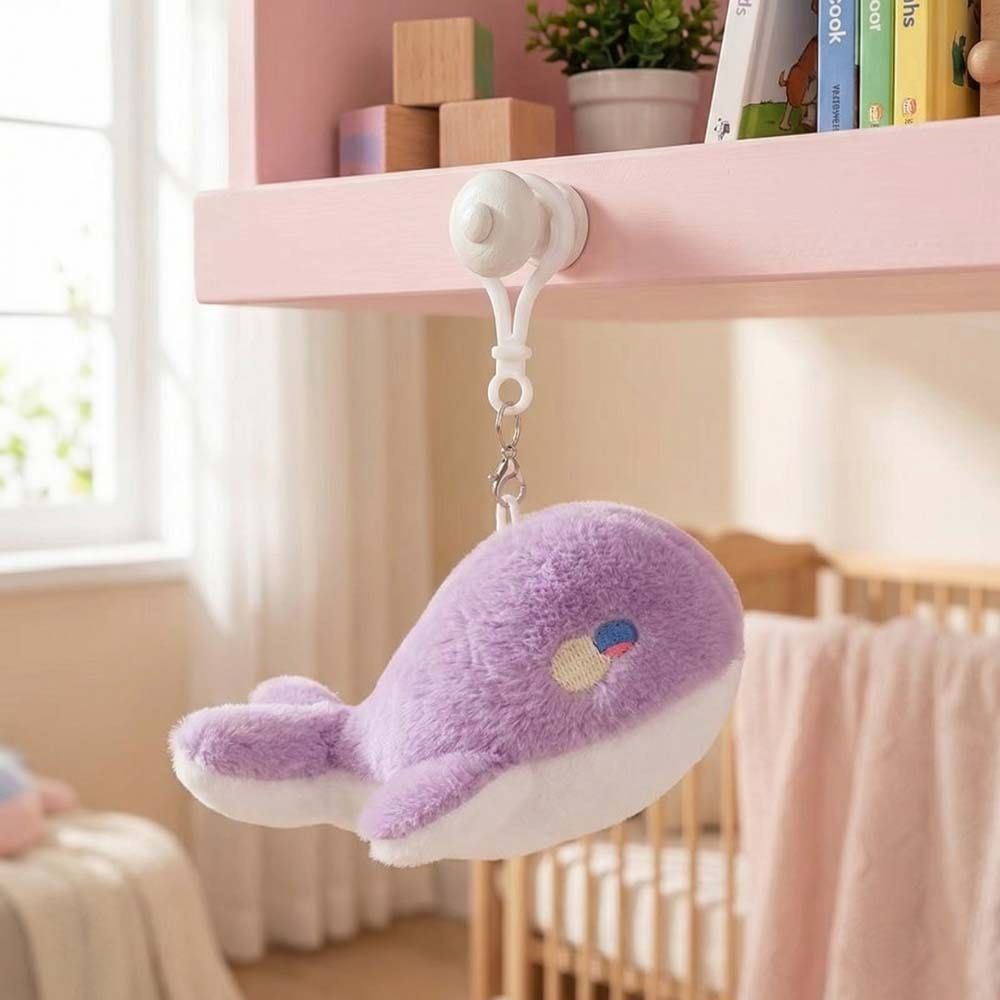 Fluffy Soft Whale  Plush Doll Bag Charms Whale Plush Key Ring Whale Plush Pendant  Backpack
