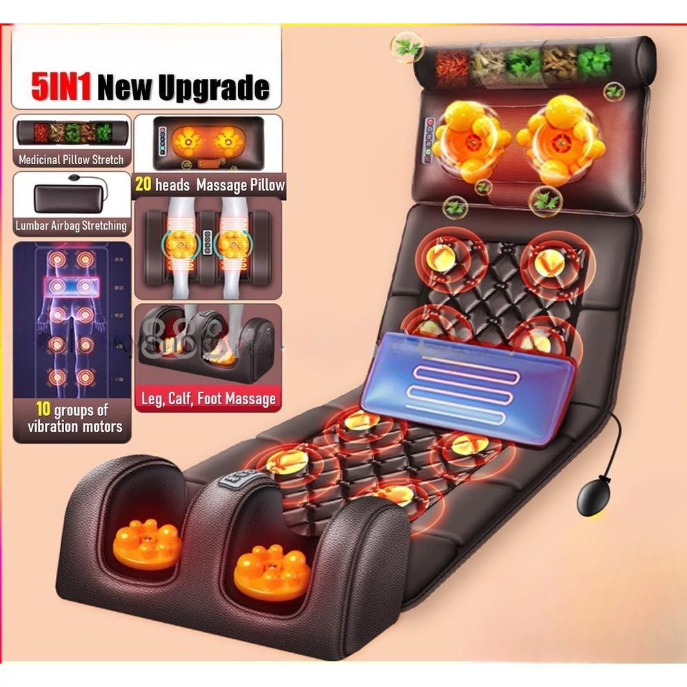 

Многофункциональный массажный мат с подогревом для всего тела 10 вибрационных моторов Массажная накладка 3 уровня интенсивности вибрации Массажер для спины