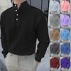 Designer Spring Summer Men's Casual Cotton Solid Color Long Sleeve Shirts Loose Stand Collar Shirts