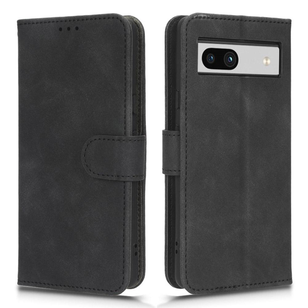 For Google Pixel 7a Skin-Touch Feeling PU Leather Flip Wallet Case Full Protection Anti-Wear Cell Phone Cover Stand