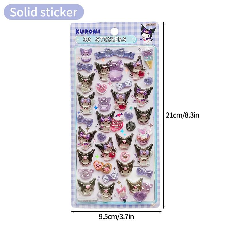 Sanrio Cartoon Sticker Hello Kitty Kuromi My Melody Aesthetic Sticker Cinnamoroll DIY Scrapbook Bonbon Drop Decal Party Favor