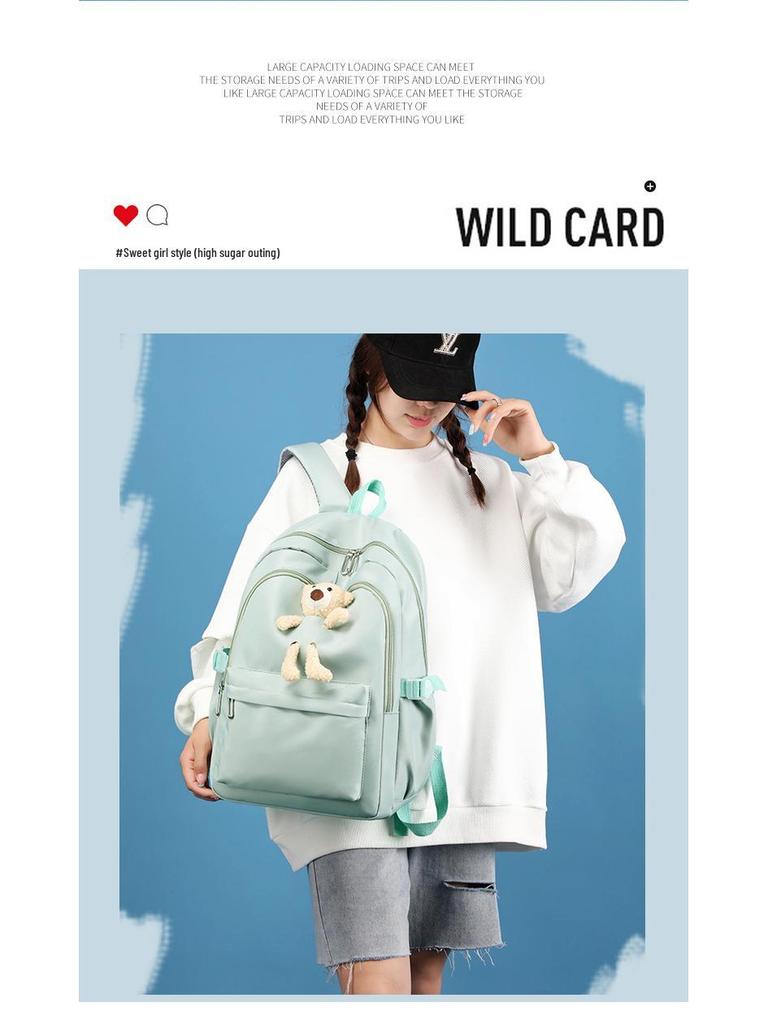 Women's Large Capacity Student Backpack: Versatile Japanese & Korean Style for Junior High and College.