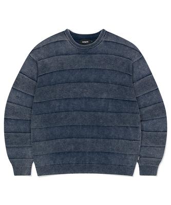 MAHAGRID Washed Stripe Knit Navy(Mg2Esmk600A)