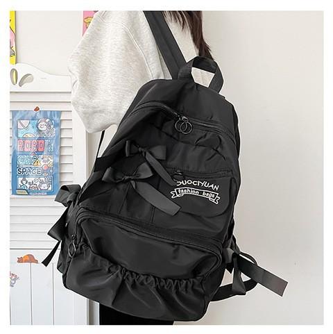 Schoolbag Large Capacity Oxford School Bag Female Anti-splashing Light Cute Contrast Color Backpack Simple Casual Folded Student Backpack