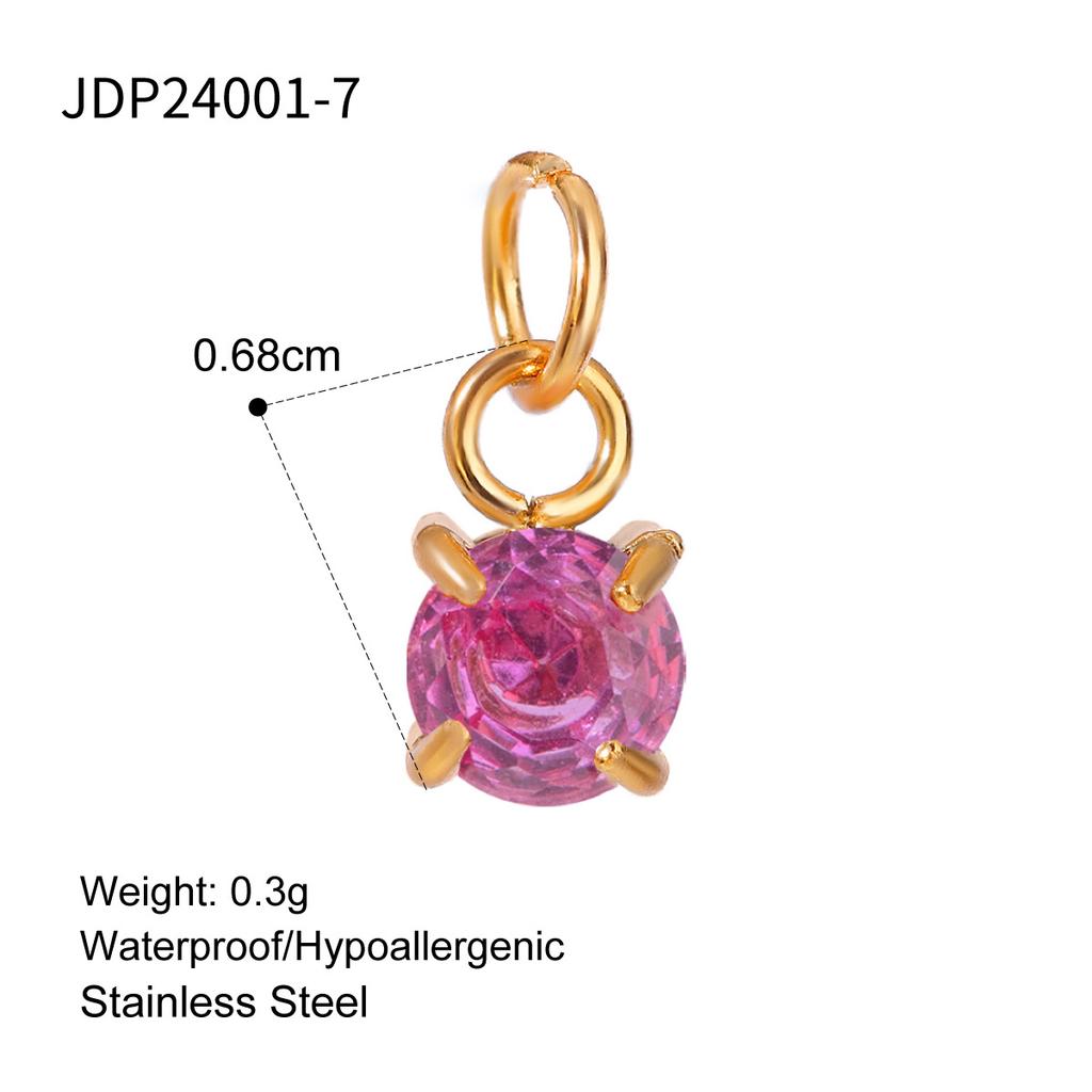 Elegant Gold December Birthstone Pendant Charm Fashion Jewelry Accessories for Women