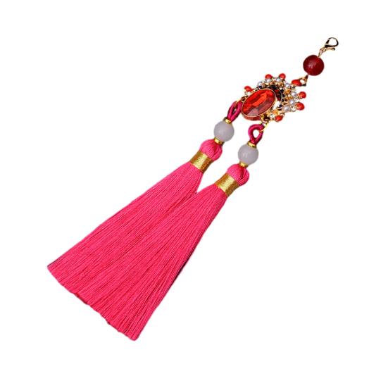 Tassel Pendant Facial Makeup Opera Car Decoration Hanging Accessories with Imitation Pearls Decor Hanfu Decoration