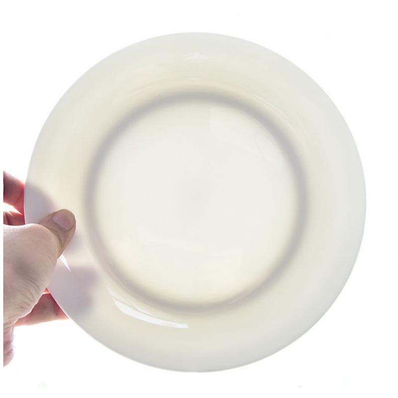 Ceramic Dining Plates - Round Western Dinner Plates for Restaurant or Household Use, Perfect for Rice, Snacks, Fruit, and Salad. Bone China.