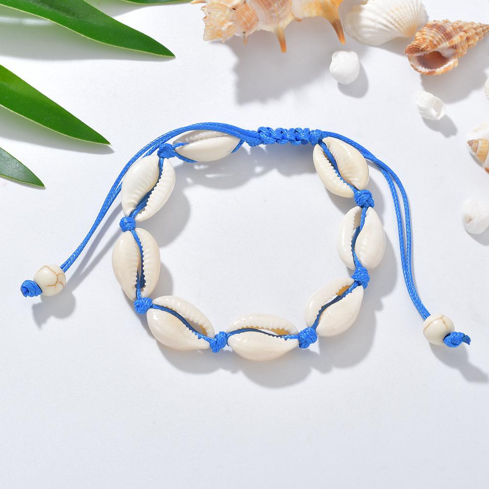 Böhmische Natürliche Muschel-Charm-Armbänder Für Frauen Männer Sommer Sandstrand Handgefertigt Schnur Seilketten Armreif DIY Schmuck