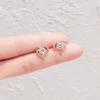 Small Design Micro Zircon Stud Earrings Love Earrings Simple Student Ear Clips Female