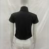 Y2K summer high neck hollowed out single breasted button slim fit solid color casual top