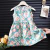 Girl Sleeveless Dress With Floral Pattern For Toddler Summer Wear