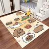 Cute Capybara Cartoon Pattern Carpet for Kids Room or Living Space Suitable for Use As an Anti-slip for Living Room Bedroom Sofas