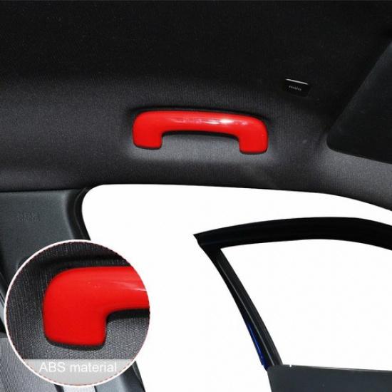 2PCS Red Roof Grab Bar Handle Decor Cover Trim for Jeep Grand Cherokee 2011-