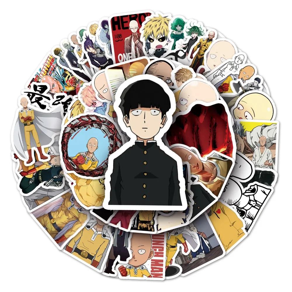 57pcs Anime One Punch Man Stickers Japanese Manga Cartoon Saitama Genos Drawing Doodle Decoration for Notebooks Cases