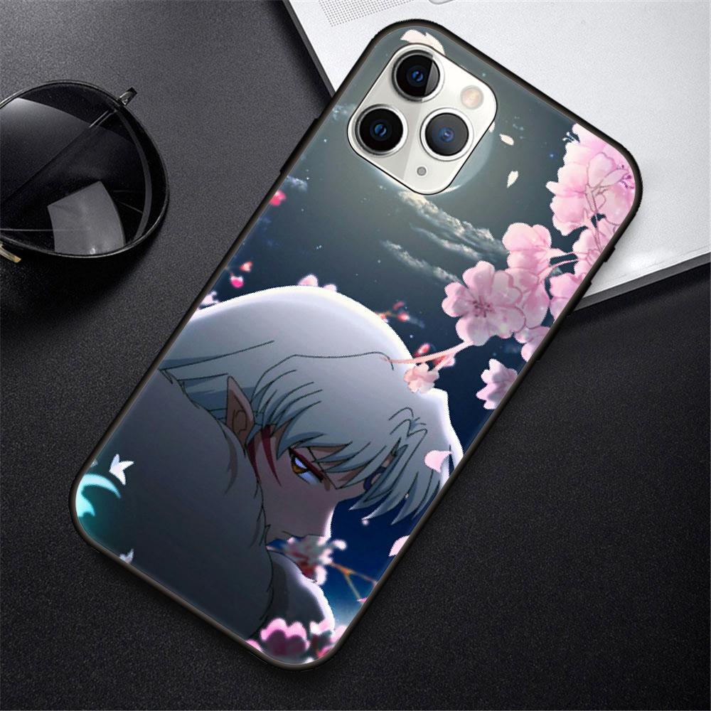Phone Case For IPhone 12 Mini 11 Pro XR X MAX SE XS 5 6 S 7 8 E Plus 13 Black Cover Funda Fashion Waterproof Tpu Bumper Inuyasha