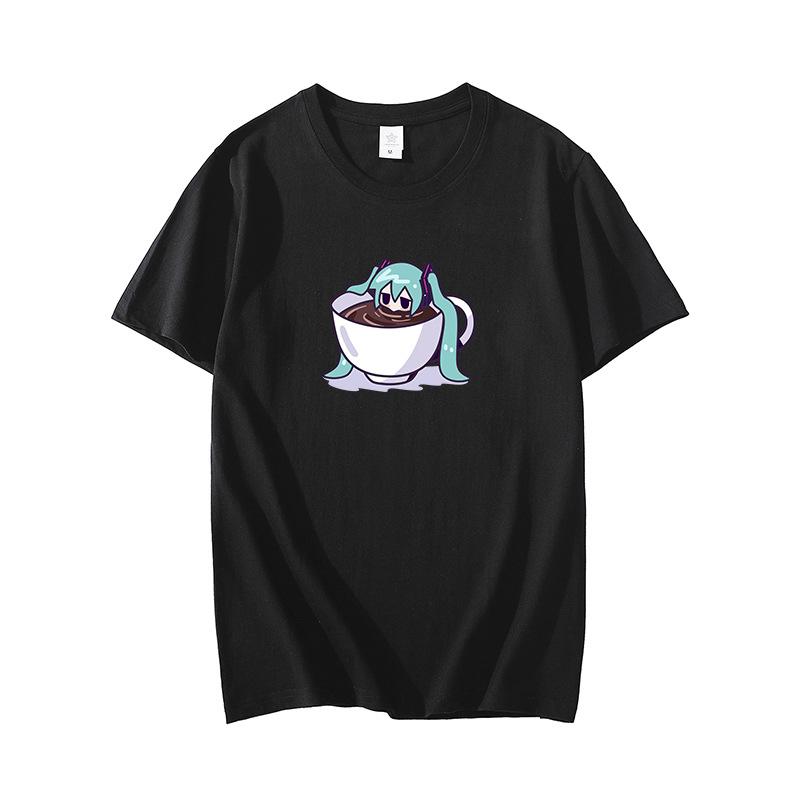 Chuyin Animation Peripheral Cartoon Printed Short Sleeve Tshirt Unisexs and Unisexs Pure Cotton Anime Japanese New Tshirt