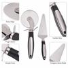 2PCS Pizza Cutter and Pie Server Set Stainless Steel Wheel Slicer Cake Shovel with Finger Guard Ergonomic Handle Kitchen Tool