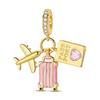 Original 925 Sterling Silber Charm Perle Goldene Serie Zirkon Anhänger Passend für Original Armband Halskette Für Frauen DIY Schmuck Geschenk