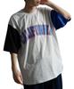 Logo Design Loose American Foam College Summer Big [Samdiff] T-Shirt, Silhouette, Casual, Print, Logo, Clothes, T-Shirt, Men's, Oversized, L,
