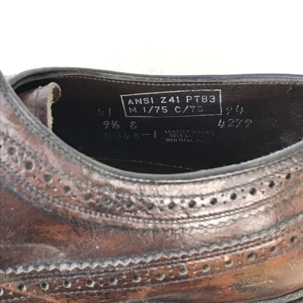 ANSI Z41 PT83 80s Vintage Leather Steel Toe Wingtip 9.5E 27.0-27.5 Brown(USED)