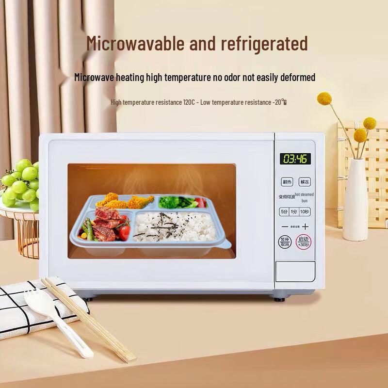 Eco-Friendly 3-Compartment PLA Takeaway Container