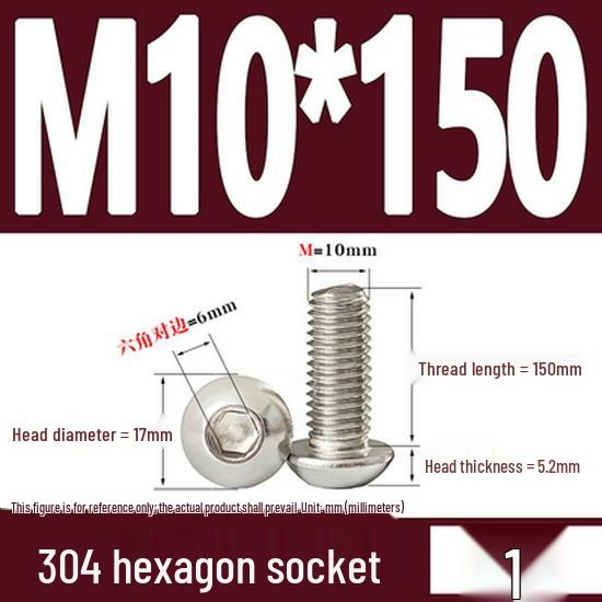 ISO7380 Stainless Steel Hex Drive Dome Head Screws - M2 to M16